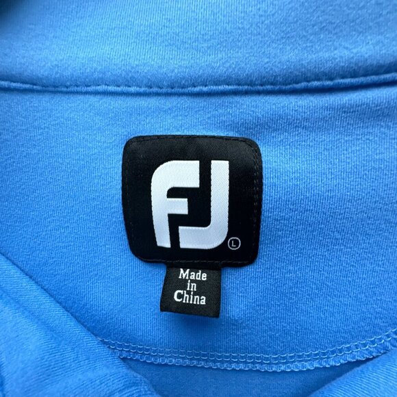 FJ Footjoy Jacket Mens Large Blue 1/4 Zip Pullover Golf Knit Stretch Long Sleeve - Picture 14 of 15